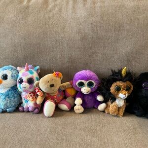 Ty Purple Monkey Beanie and friends
